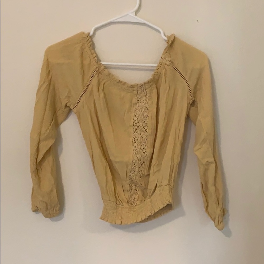 Yellow Aeropostale Off the Shoulder Top